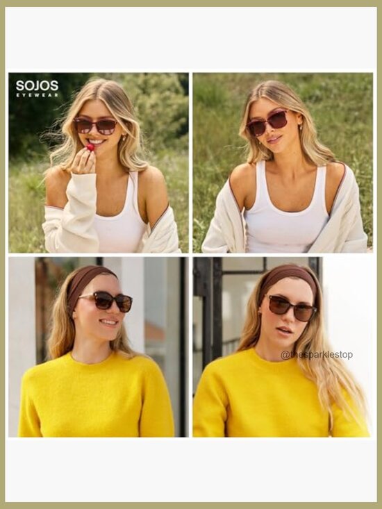 Classic Square Polarized Sunglasses Oversized Retro UV Protection main image 7